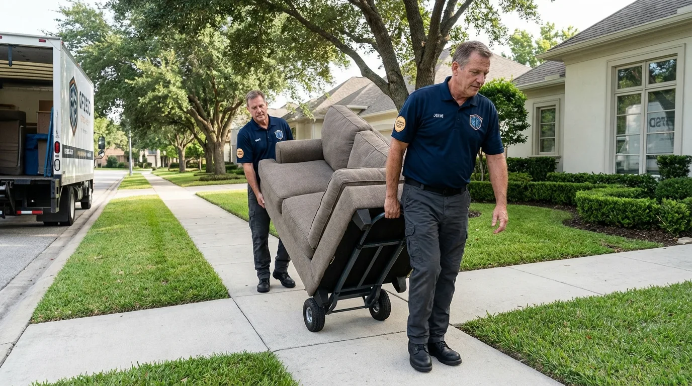 Local residential moving crew loading furniture in Cressona, PA