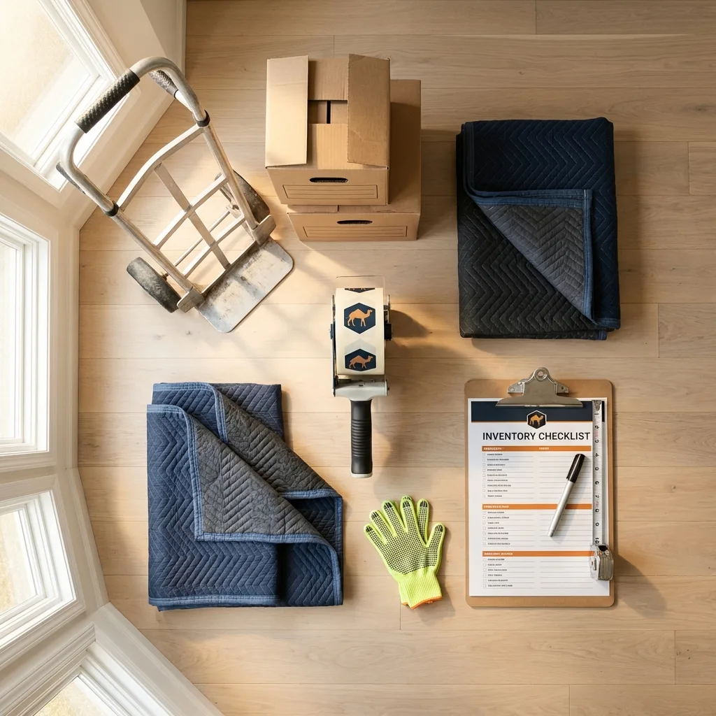Professional moving supplies and packing materials layout for Cressona residential relocations